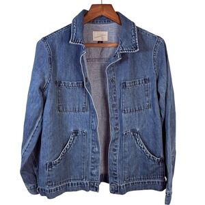 Denim Jeans Jacket Woman's Dark Blue XS Extra Small Universal Thread 100% Cotton